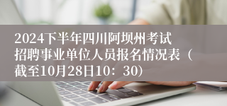 2024下半年四川阿坝州考试招聘事业单位人员报名情况表（截至10月28日10：30）