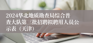 2024华北地质勘查局综合普查大队第三批招聘拟聘用人员公示表（天津）