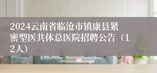 2024云南省临沧市镇康县紧密型医共体总医院招聘公告（12人）