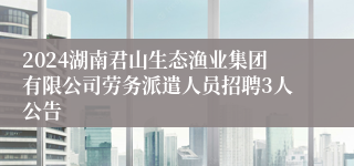 2024湖南君山生态渔业集团有限公司劳务派遣人员招聘3人公告