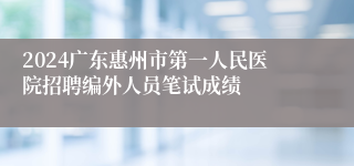 2024广东惠州市第一人民医院招聘编外人员笔试成绩