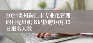 2024贵州铜仁市专业化管理的村党组织书记招聘10月30日报名人数