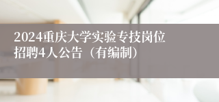 2024重庆大学实验专技岗位招聘4人公告（有编制）