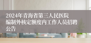 2024年青海省第三人民医院编制外核定额度内工作人员招聘公告