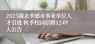 2025湖北孝感市事业单位人才引进 秋季校园招聘1249人公告