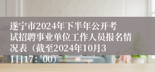 遂宁市2024年下半年公开考试招聘事业单位工作人员报名情况表（截至2024年10月31日17：00）