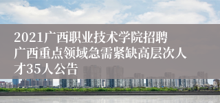 2021广西职业技术学院招聘广西重点领域急需紧缺高层次人才35人公告