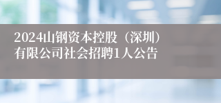 2024山钢资本控股（深圳）有限公司社会招聘1人公告