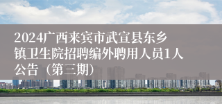 2024广西来宾市武宣县东乡镇卫生院招聘编外聘用人员1人公告（第三期）