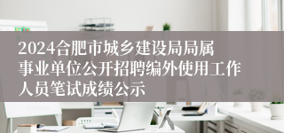 2024合肥市城乡建设局局属事业单位公开招聘编外使用工作人员笔试成绩公示