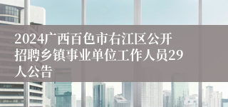 2024广西百色市右江区公开招聘乡镇事业单位工作人员29人公告
