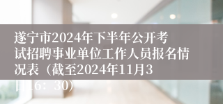 遂宁市2024年下半年公开考试招聘事业单位工作人员报名情况表（截至2024年11月3日16：30）
