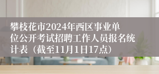 攀枝花市2024年西区事业单位公开考试招聘工作人员报名统计表（截至11月1日17点）