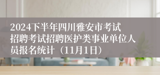 2024下半年四川雅安市考试招聘考试招聘医护类事业单位人员报名统计（11月1日）