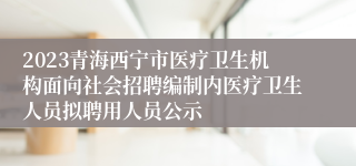 2023青海西宁市医疗卫生机构面向社会招聘编制内医疗卫生人员拟聘用人员公示