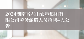 2024湖南省君山农垦集团有限公司劳务派遣人员招聘4人公告