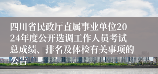 四川省民政厅直属事业单位2024年度公开选调工作人员考试总成绩、排名及体检有关事项的公告