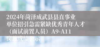 2024年菏泽成武县县直事业单位招引急需紧缺优秀青年人才（面试前置人员）A9-A11岗总成绩公示