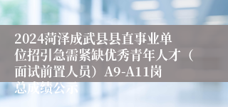 2024菏泽成武县县直事业单位招引急需紧缺优秀青年人才（面试前置人员）A9-A11岗总成绩公示