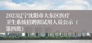 2023辽宁沈阳市大东区医疗卫生系统招聘拟试用人员公示（第四批）