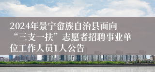 2024年景宁畲族自治县面向“三支一扶”志愿者招聘事业单位工作人员1人公告