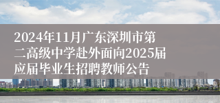 2024年11月广东深圳市第二高级中学赴外面向2025届应届毕业生招聘教师公告