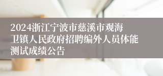 2024浙江宁波市慈溪市观海卫镇人民政府招聘编外人员体能测试成绩公告