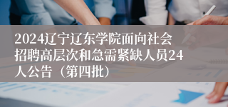 2024辽宁辽东学院面向社会招聘高层次和急需紧缺人员24人公告（第四批）