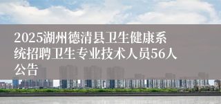 2025湖州德清县卫生健康系统招聘卫生专业技术人员56人公告