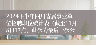 2024下半年四川省属事业单位招聘职位统计表（截至11月8日17点，此次为最后一次公布）