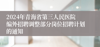 2024年青海省第三人民医院编外招聘调整部分岗位招聘计划的通知