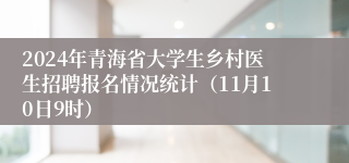 2024年青海省大学生乡村医生招聘报名情况统计（11月10日9时）