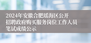 2024年安徽合肥瑶海区公开招聘政府购买服务岗位工作人员笔试成绩公示