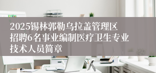 2025锡林郭勒乌拉盖管理区招聘6名事业编制医疗卫生专业技术人员简章