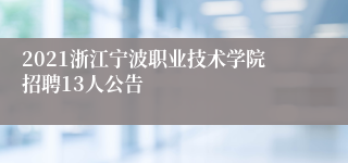 2021浙江宁波职业技术学院招聘13人公告