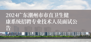 2024广东潮州市市直卫生健康系统招聘专业技术人员面试公告