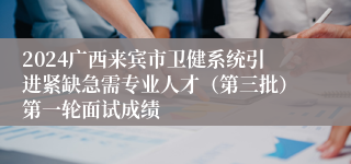 2024广西来宾市卫健系统引进紧缺急需专业人才（第三批）第一轮面试成绩