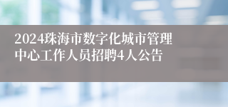 2024珠海市数字化城市管理中心工作人员招聘4人公告