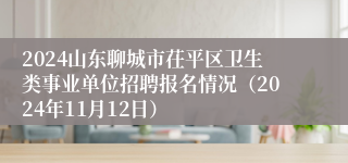 2024山东聊城市茌平区卫生类事业单位招聘报名情况（2024年11月12日）