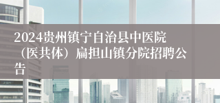 2024贵州镇宁自治县中医院（医共体）扁担山镇分院招聘公告