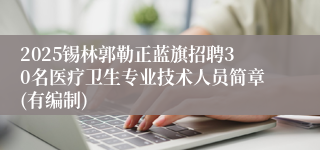 2025锡林郭勒正蓝旗招聘30名医疗卫生专业技术人员简章(有编制)