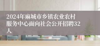 2024年麻城市乡镇农业农村服务中心面向社会公开招聘32人