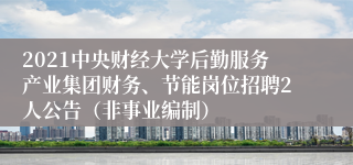 2021中央财经大学后勤服务产业集团财务、节能岗位招聘2人公告（非事业编制）