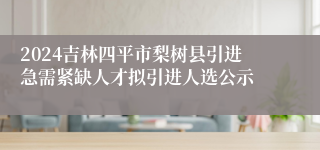 2024吉林四平市梨树县引进急需紧缺人才拟引进人选公示