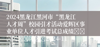 2024黑龙江黑河市“黑龙江人才周”校园引才活动爱辉区事业单位人才引进考试总成绩									2024-11-17