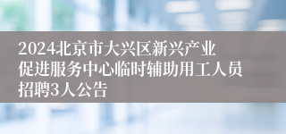 2024北京市大兴区新兴产业促进服务中心临时辅助用工人员招聘3人公告