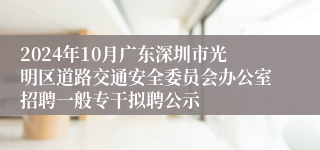 2024年10月广东深圳市光明区道路交通安全委员会办公室招聘一般专干拟聘公示