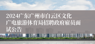 2024广东广州市白云区文化广电旅游体育局招聘政府雇员面试公告