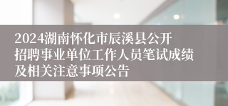 2024湖南怀化市辰溪县公开招聘事业单位工作人员笔试成绩及相关注意事项公告