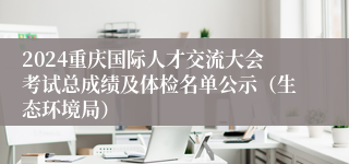 2024重庆国际人才交流大会考试总成绩及体检名单公示（生态环境局）